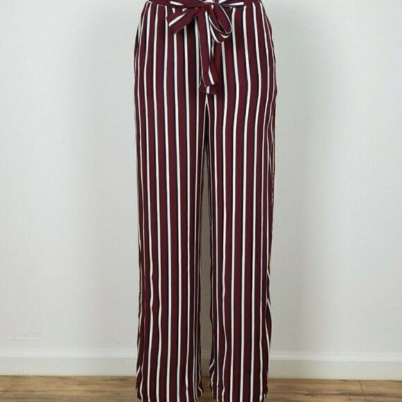 Ambiance Apparel High Rise Wide Leg Pants Striped - Picture 1 of 4